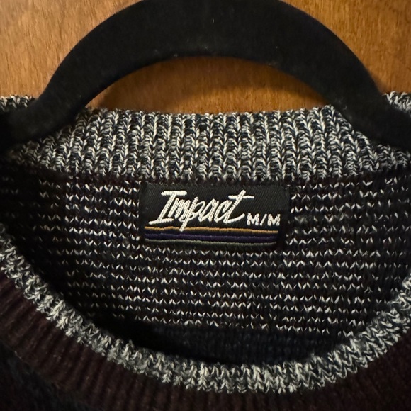 VINTAGE Impact Leather patch sweater size M - Picture 3 of 3